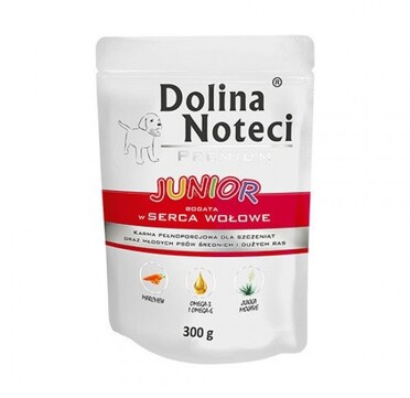 Dolina Noteci Premium Dog Junior Beef hearts - Пауч за подрастващи кучета с говежди сърца 300 гр